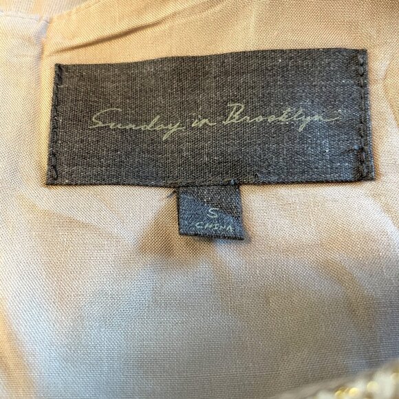 Sunday in Brooklyn Anthropologie Sz SMALL Gold Fringe Tank Top Blouse - Picture 5 of 7